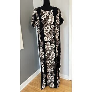 Vintage Shannon Marie Hawaiian Floral Dress 56”L Size XL Fits Large Medium